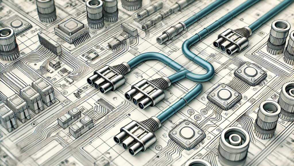 Flexible connectors showcasing PTFE, metal bellows, and braided hoses used in industrial and electronic applications.