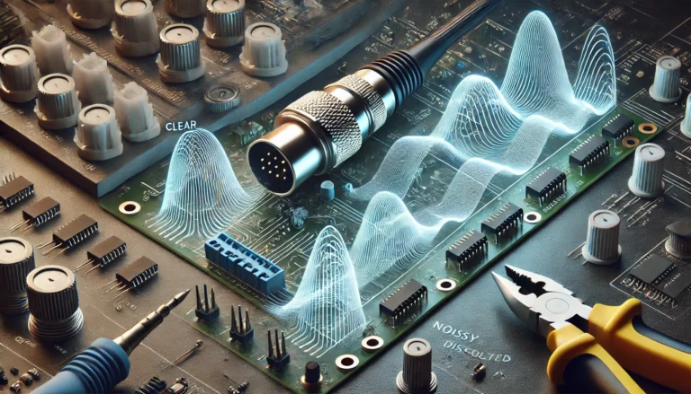Signal integrity testing of high-speed connectors showing waveform analysis and performance measurements
