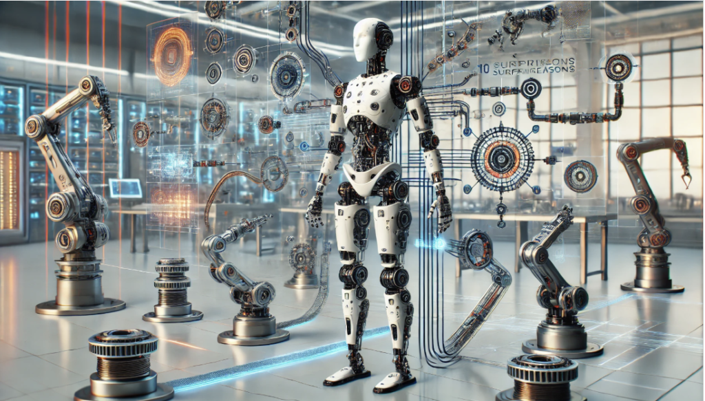 Flexible stacking connectors in a robotic assembly showcasing modular circuit board integration.