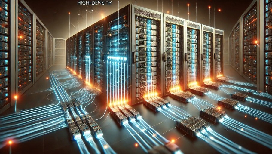 High-density connectors in AI data centers, improving scalability, energy efficiency, and data transfer speed for optimal AI performance.