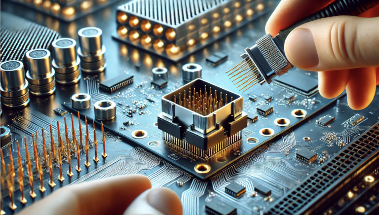 High-speed board-to-board connector for automotive and telecommunications applications.
