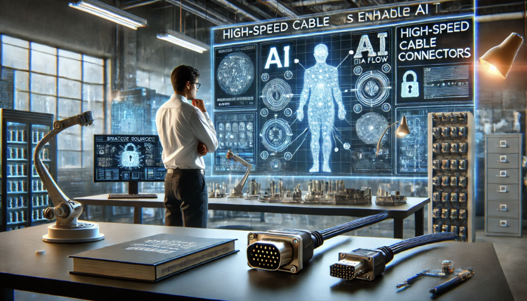 High-speed cable connectors enabling AI data transfer in a modern AI server infrastructure