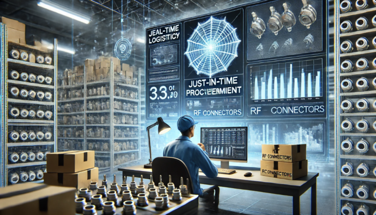 Efficient RF connector procurement process using Just-in-Time (JIT) strategies to reduce delays and improve supply chain management.
