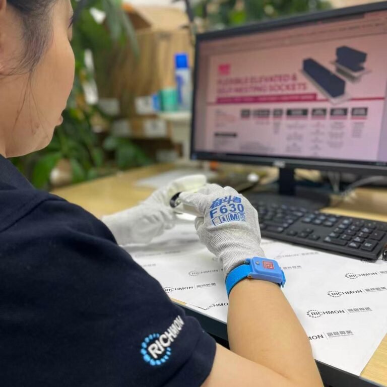 Engineer reviewing connector specs during OEM procurement
